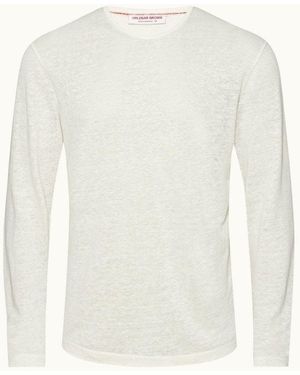 Orlebar Brown Ob Classic Tee Ls Ob Chainstitch - White