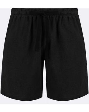Commas Linen Lounge Shorts - Black
