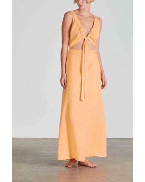 Bondi Born Tobago Organic Linen Dress (Final Sale) - Orange