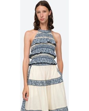 Sea Arlo Halter Top - Blue