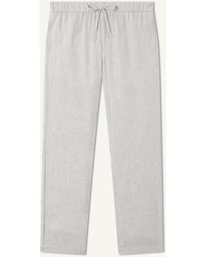 Frescobol Carioca Oscar Linen Chinos Light Melange - White