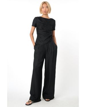 Toccin Solara Pleated Wide Leg Trouser - Black