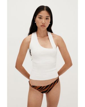 Ziah Asymmetric Racer Slip Top - White