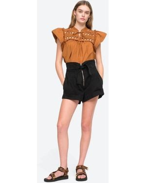 Sea Suri Canvas Belted Shorts (Final Sale) - Black