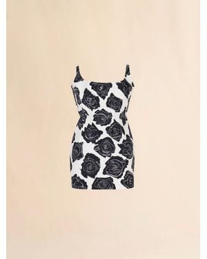 Marni Bonded Poplin Mini Dress With Luna Print (Final Sale) - Natural