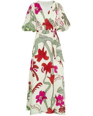 JUAN DE DIOS Ermita Wrap Linen Dress - Brown