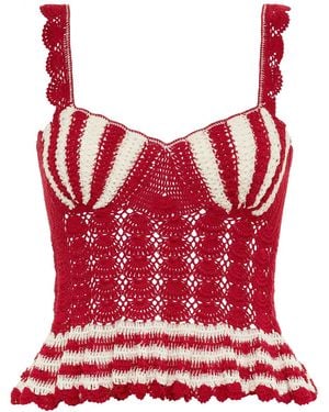 Carolina K Shell Crochet Top (Final Sale) - Red
