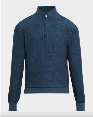 Brioni Lupetto Con Zip - Blue