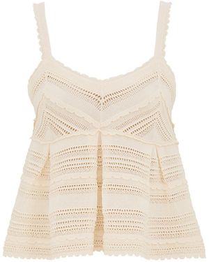 Zimmermann Lucky Lace Knit Tank (Final Sale) - Natural