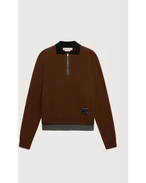 Marni Cashmere Polo Sweater - Brown