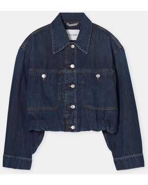Closed Folded Hem Jacket - Blue