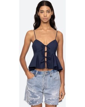 Sea Emmet Poplin Tank Top - Blue