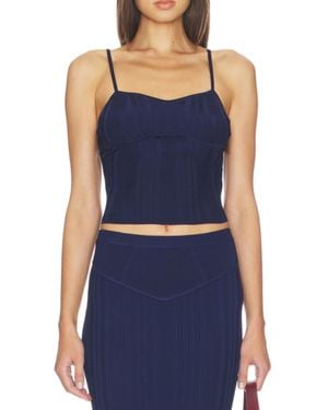 Fleur du Mal Rib Darted Cami - Blue