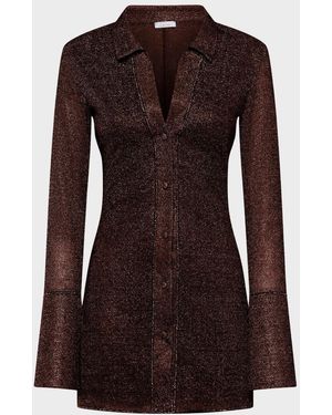 Oséree Lumiere Slim Shirt Dress - Brown