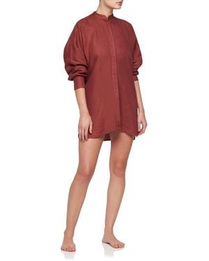 Bondi Born Linen Relaxed Everywhere Shirt (Final Sale) - Red