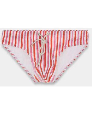 Mosso Sunwear Wave Swim Brief- Brush Stripe - Pink
