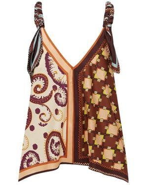 ALÉMAIS Wilson Silk Top - Brown