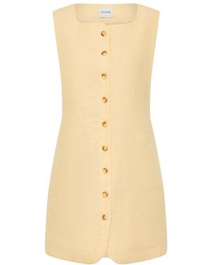 Posse Emma Button Down Mini Dress - Natural