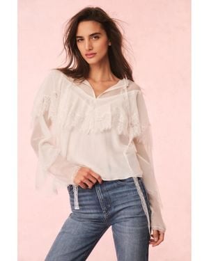 LoveShackFancy Afton Blouse - Blue