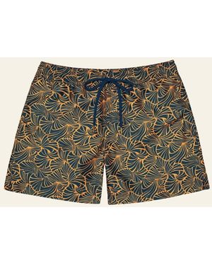 Prince & Bond Easton Print Swim Shorts - Green