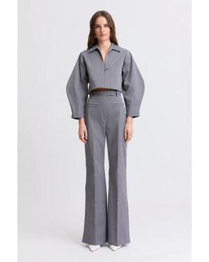 Matthew Bruch Side Slit Bell Bottom Trouser - Gray
