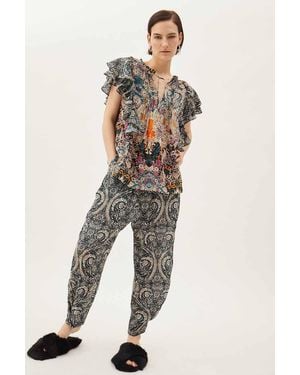 Maria Cher Besalu Floral Pant (Final Sale) - White