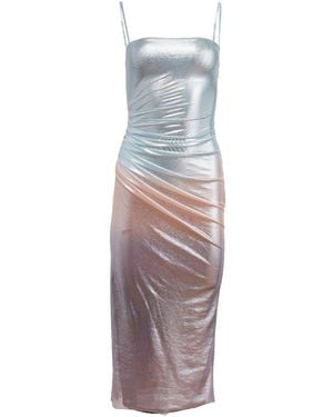 Fleur du Mal Metallic Ombre Mesh High Slit Dress - Multicolor