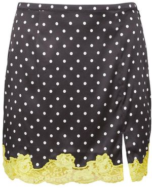 Fleur du Mal Juliet Lace Slip Skirt - Black