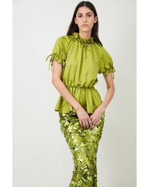 AKNVAS Rosalina Satin Blouse - Green