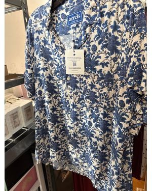 Arrels Camp Collar Shirt Eco Marmaris X Lazaro Rosa Violan - Blue