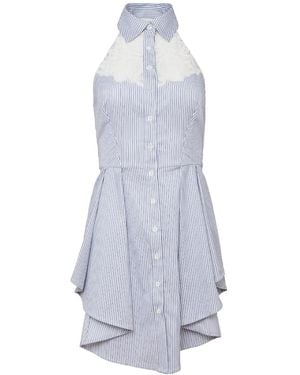 Fleur du Mal Halter Neck Poplin Dress - White