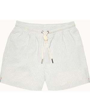Orlebar Brown Jack Ii Seersucker Stripe Swim Short - White