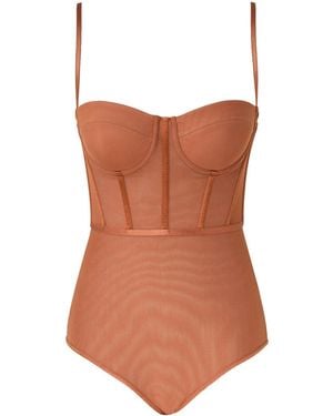 Zimmermann Rebellion Corset Bodysuit - Brown