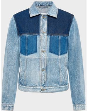 Maison Margiela Patchwork Denim Jacket - Blue
