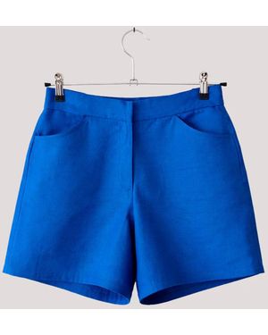 SHANTALL Linen Baggy Shorts - Blue