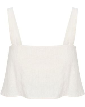 Hevron Caitlyn Crop - White