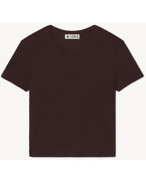 ÉTERNE Rib Stitch Baby Tee - Red