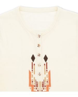 Fortela Embroidered Cotton Ls T-Shirt (Final Sale) - Natural