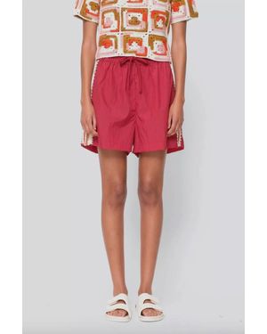 Sea Avery Crochet Edge Shorts - Red