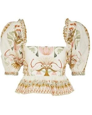 Lug Von Siga Daphne Printed Cotton Top (Final Sale) - Metallic