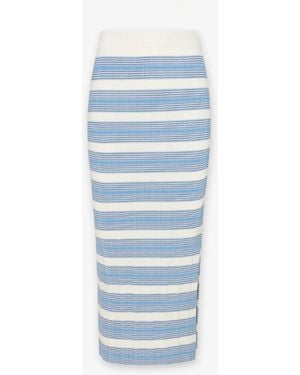 Hevron Peony Stripe Midi - Blue