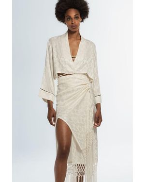 SADH Mirai Cropped Kimono Top Shell - White