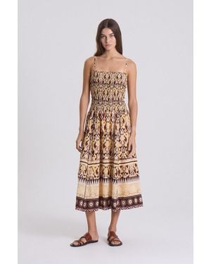 Maria Cher Delancey Selva Midi Dress - White