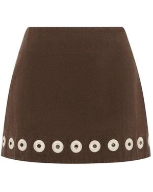 ALÉMAIS Tobe Denim Skirt - Brown