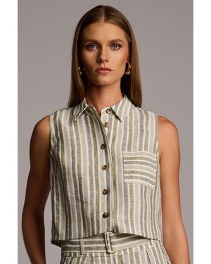 Hevron Katja Yarn Dyed Top - Brown