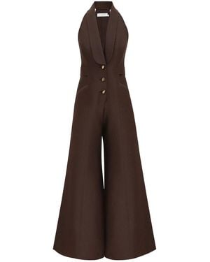 Zimmermann Alchemy Tuxedo Jumpsuit - Brown