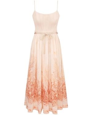 Zimmermann Wanderlust Corset Midi Dress - Natural