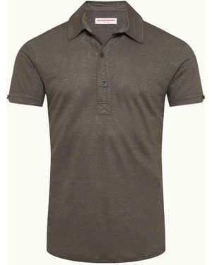 Orlebar Brown Sebastian Linen Polo - Gray