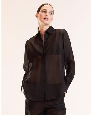 Cynthia Rowley Salina Sheer Shirt - Black