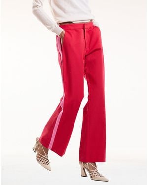 Cynthia Rowley Riley Side Stripe Cropped Flare - Red